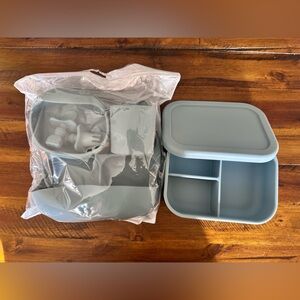Silicone bay/toddler/kids lunch bento box set feeding set